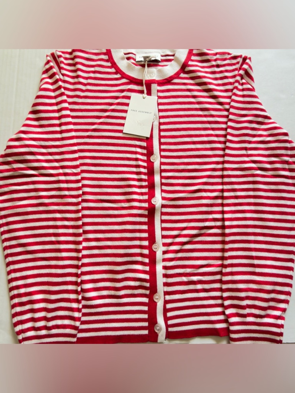 Women’s Red & White Stripe Button-Front Cardigan - Picture 5 of 15